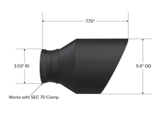 MBRP 15-23 Dodge Charger 5.7L/6.2L/6.4L T304 3in ID / 5in OD Out / 8in Length Angle Cut Black Tip