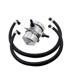 Plug N Play 4.50" VTA Breather Tank Satin Silver (fits 11+ Mustang, F-150, Coyote Swap)