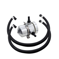 Plug N Play 4.50" VTA Breather Tank Satin Silver (fits 11+ Mustang, F-150, Coyote Swap)