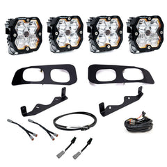 Baja Designs 2023+ Ford SD Squardon Pro 2.0 Dual Fog Pocket Kit Upfitter (Multi Patterns) - Clear