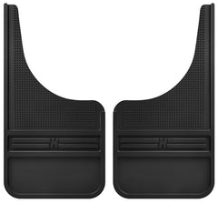 Husky Liners Universal 12in Wide Black Rubber Front Mud Flaps w/o Weight