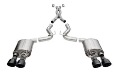 Corsa 20-22 Ford Mustang GT500 3.0in Dual Rear Exit Catback w/ Twin 5.0in Black Slash Cut Pro Tips