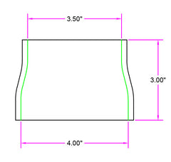 UPR Silicone Reducer Transition Coupler 4 Ply Hose 3.50" to 4.00", 89mm to 102mm