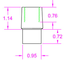 Tube End Adapter Weld Bung 3/4-16 Left Hand for 1-1/8" x .083" Tubing