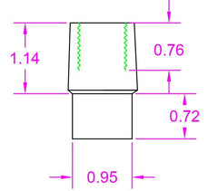 Tube End Adapter Weld Bung 3/4-16 Left Hand for 1-1/8" x .083" Tubing