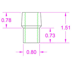 Tube End Adapter Weld Bung 5/8-18 Right Hand for 1" x .095" Tubing