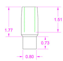 Tube End Adapter Weld Bung Long 5/8-18 Right Hand for 1" x .095" Tubing