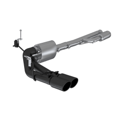 MBRP 2019+ Chevrolet Silverado 1500 4.5L/5.3L Pre-Axle Dual Side Exit w/ 4in OD Tip- Black Coated
