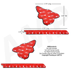 Coyote Head Emblem fits Mustang and F150 - Adhesive