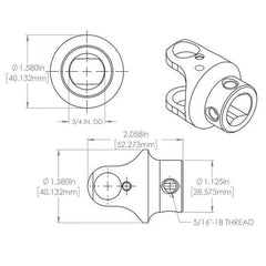 Flaming River 9/16-26 x 3/4 DD Universal Joint Billet 79-93 & 05-20 Mustang FF1709DD