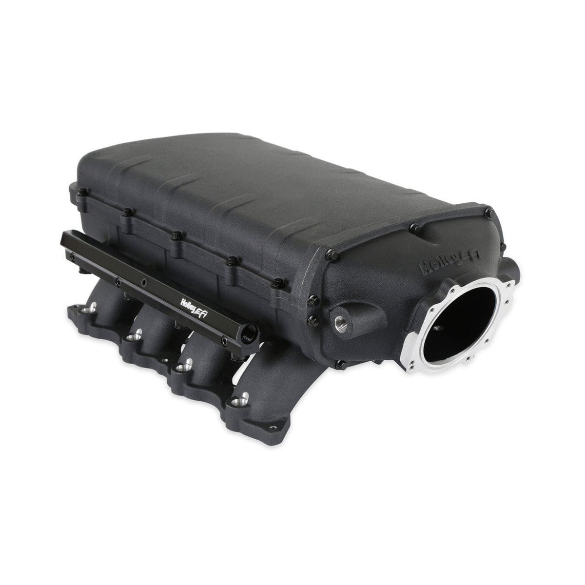 Holley Ultra Lo-Ram Intake Manifold Black (fits Ford Coyote 11-23 Mustang) Round TB