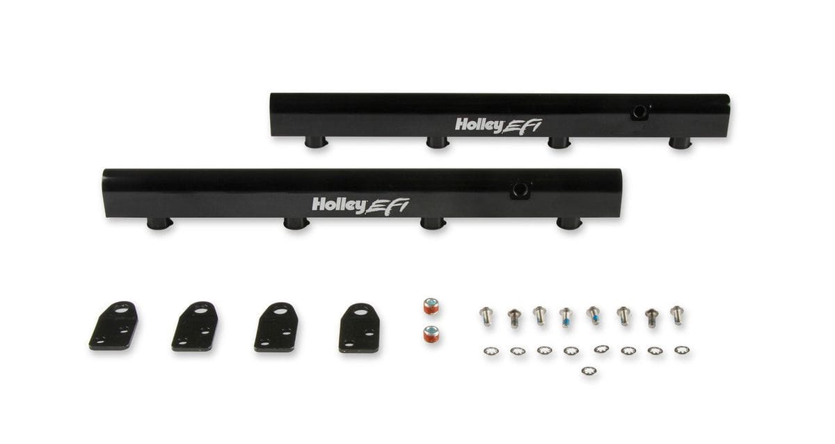 Holley Hi-Flow Billet Fuel Rails (fits 11-21 Mustang) Coyote Engine Swap