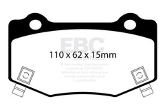 EBC 16+ Cadillac ATS-V 3.6 Twin Turbo Redstuff Rear Brake Pads