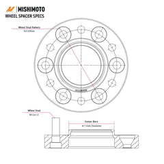 Mishimoto Wheel Spacers - 5x120 - 67.1 - 20 - M14 - Black