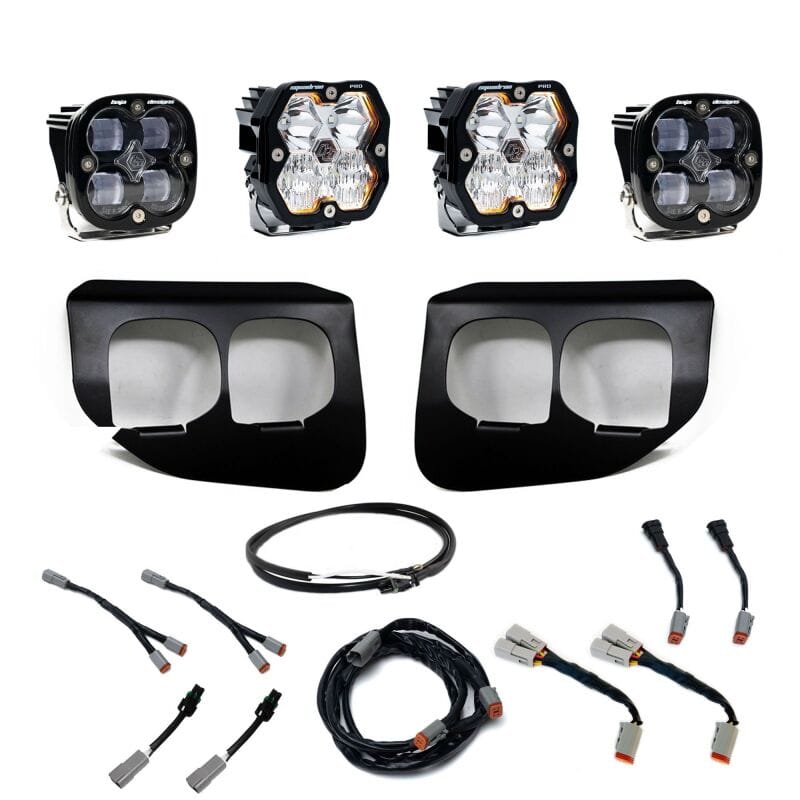 Baja Designs 20-22 Ford SD Squadron Pro/SAE 2.0 Dual Fog Pocket Kit Upfitter (SAE Fog) - Clear
