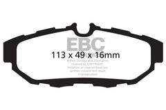 EBC 10-14 Ford Mustang 3.7 Yellowstuff Rear Brake Pads