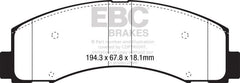 EBC 2018+ Ford F-150 2.7L Twin Turbo (2WD) Greenstuff Front Brake Pads