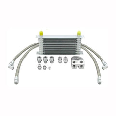 Mishimoto Universal Thermostatic 10 Row Oil Cooler Kit - Black