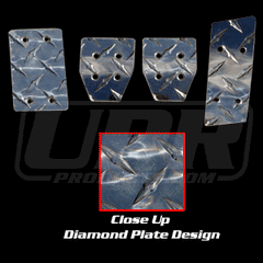 Billet Standard Diamond Plate Pedal Kit (fits 79-04 Ford Mustang) UPR