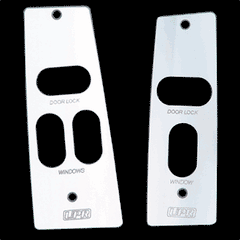 Billet "UPR" Window Switch Plates (fits 87-93 Ford Mustang) UPR