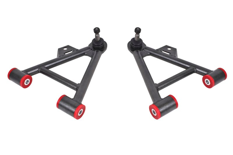 BMR 79-93 Mustang Lower Non-Adj. A-Arms (Coilover Only) w/ Tall Ball Joint (Poly) - Black Hammertone