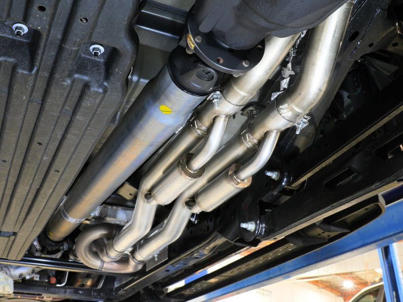 aFe 21-24 Ford F-150 Vulcan Series 3 IN to 3-1/2 IN Stainless Steel Cat-Back Exhaust System - Black