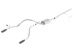 Borla 14 Silv/Sierra C/B Exhaust ATAK 1500 5.3L V8 AT/MT 2&4WD Ext Cab (78.7) WB - Black Chrome
