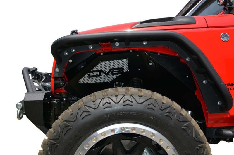 DV8 Offroad 07-18 Jeep Wrangler JK Front Aluminum Inner Fender - Black