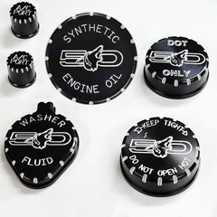 15-17 Mustang GT 5.0 Howling Coyote Engine Cap Covers Designer Cut and Black Anodized (5000-38)