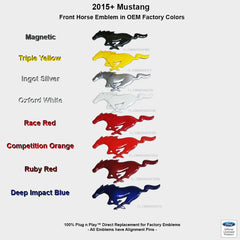 Pony Front Emblem Color Coded fits 15-23 Mustang Ford Official Licensed