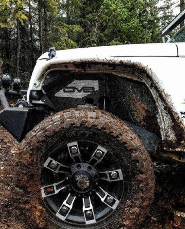 DV8 Offroad 07-18 Jeep Wrangler JK Front Aluminum Inner Fender - Black