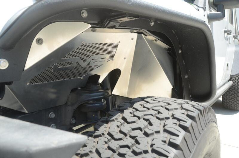 DV8 Offroad 07-18 Jeep Wrangler JK Front Aluminum Inner Fender - Black