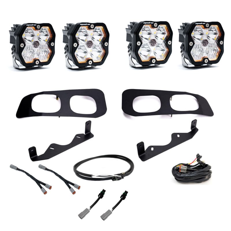 Baja Designs 2023+ Ford SD Squadron Sport 2.0 Dual Fog Pocket Kit Upfitter (Multi Patterns) - Clear