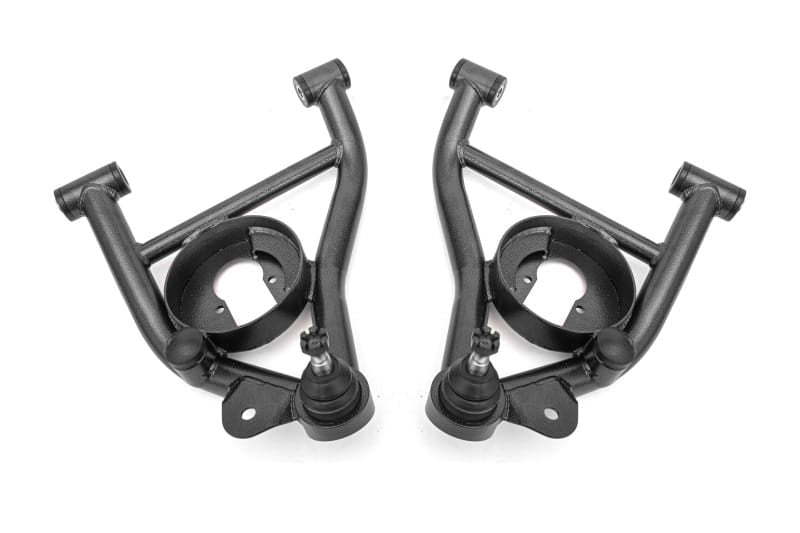 BMR 82-92 F-Body A-arms Lower DOM, Non-adj Delrin Bushings Spring Pocket - Black Hammertone