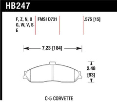 Hawk 97-13 Chevy Corvette Performance HT-10 Compound Front Brake Pads