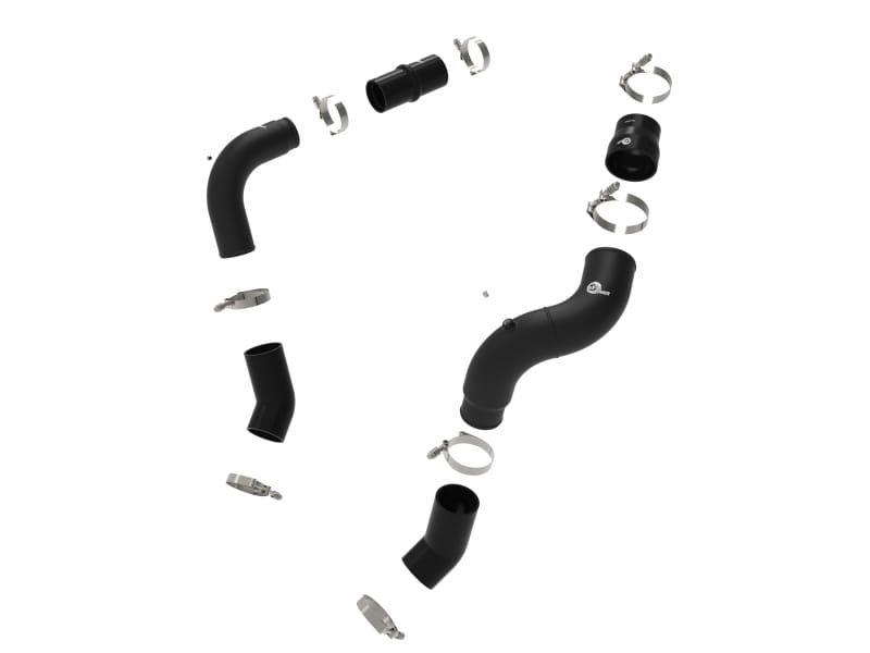 aFe BladeRunner 3in & 3-1/2in AL Hot and Cold Charge Pipe Kit Black RAM Diesel Trucks 25-26 L6-6.7L