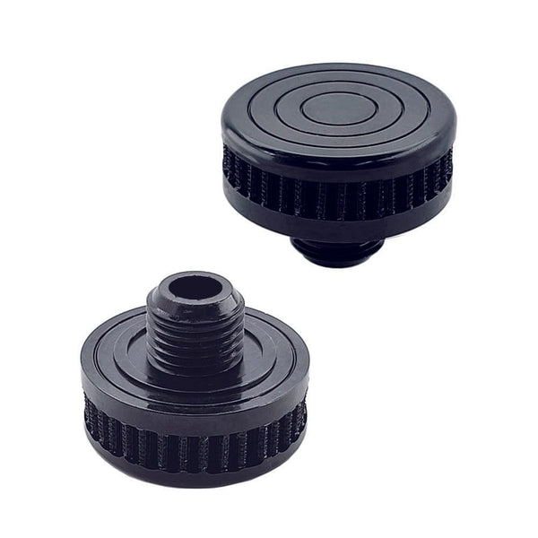 Speedway Motors Black Push-In Valve Cover Breather With Shield – 2-Pack
