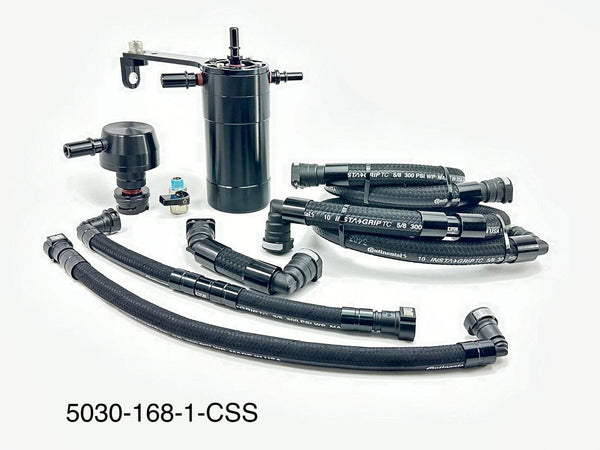 Plug N Play™ Pro Series Dual Valve Oil Catch Can with CSS (fits 14