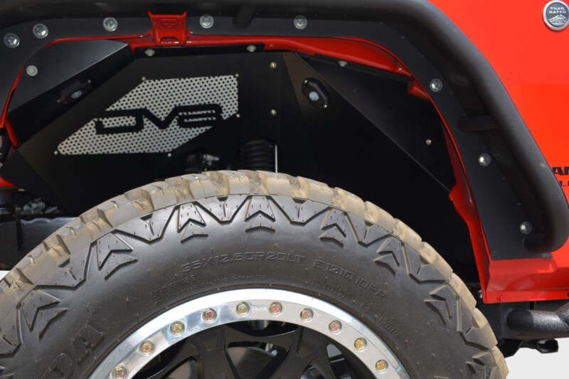 DV8 Offroad 07-18 Jeep Wrangler JK Front Aluminum Inner Fender - Black