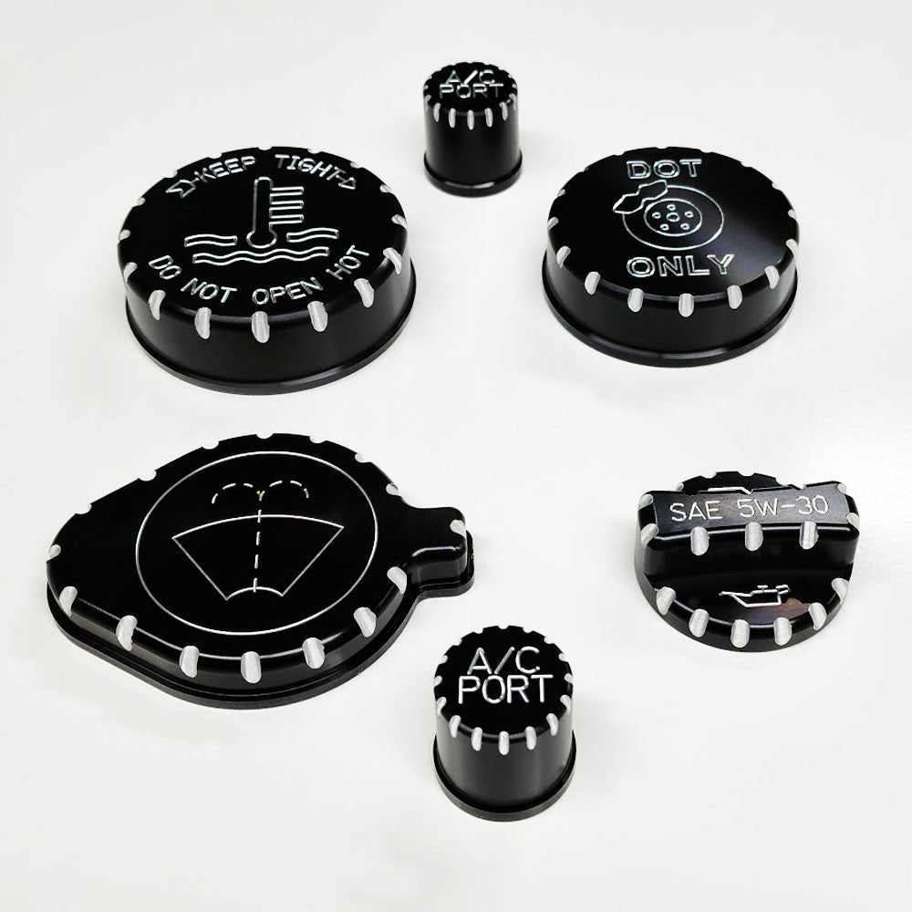 Bronco Engine Cap Covers ( Designer Cut - Black ) 
