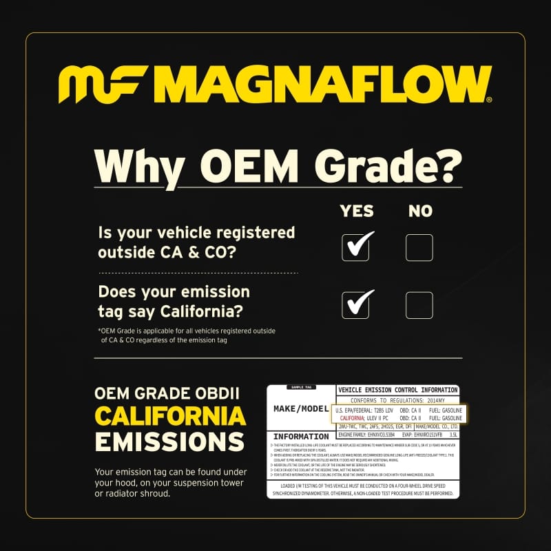 MagnaFlow Conv Univ 2in Inlet/Outlet Center/Center Round 11in Body L x 5.125in W x 15in Overall L