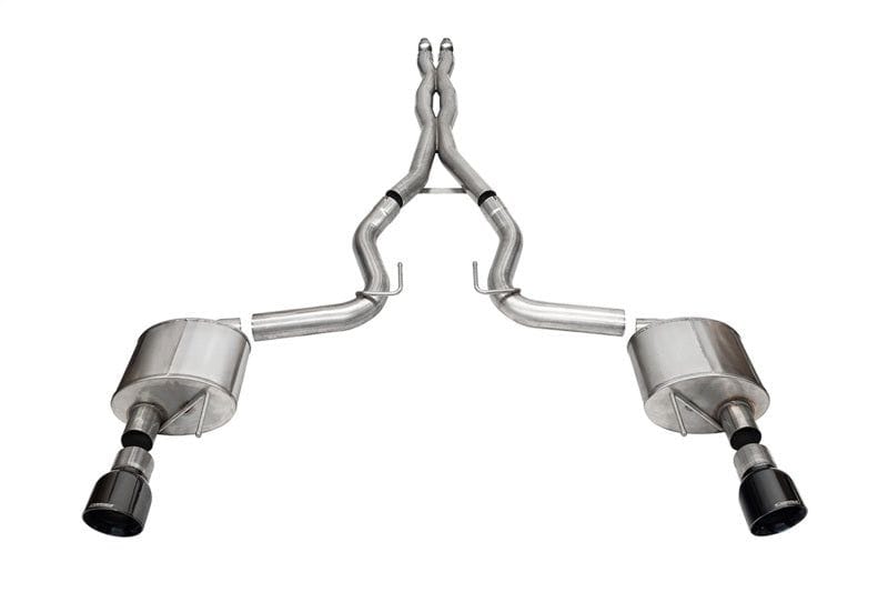 Corsa 24+ Ford Mustang GT Xtreme Cat-Back Ex. Sys. 3.0in Dual Rear Exit w/4.5in Black PVD Pro Tips