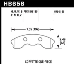 Hawk 06-10 Chevy Corvette (Improved Pad Design) Front HP+ Street Brake Pads