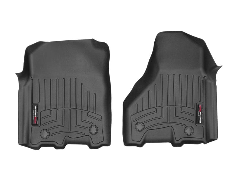 WeatherTech 2012+ Dodge Ram 2500/3500 (Vinyl Floor/Auto Trans/Crew Cab) Front FloorLiners - Black