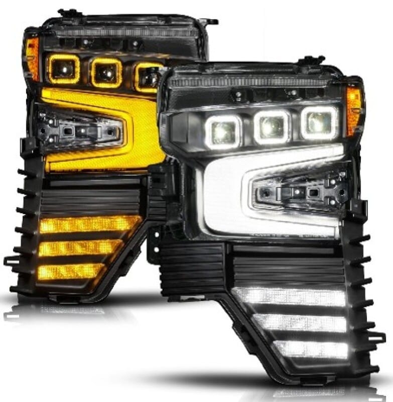 ANZO 22-26 Chevy Silverado 1500 Z-Series LED Projector Headlight - Black Full- Passenger Side