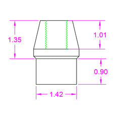 Tube End Adapter Weld Bung 3/4-16 Right Hand for 1-5/8" x .083" Tubing