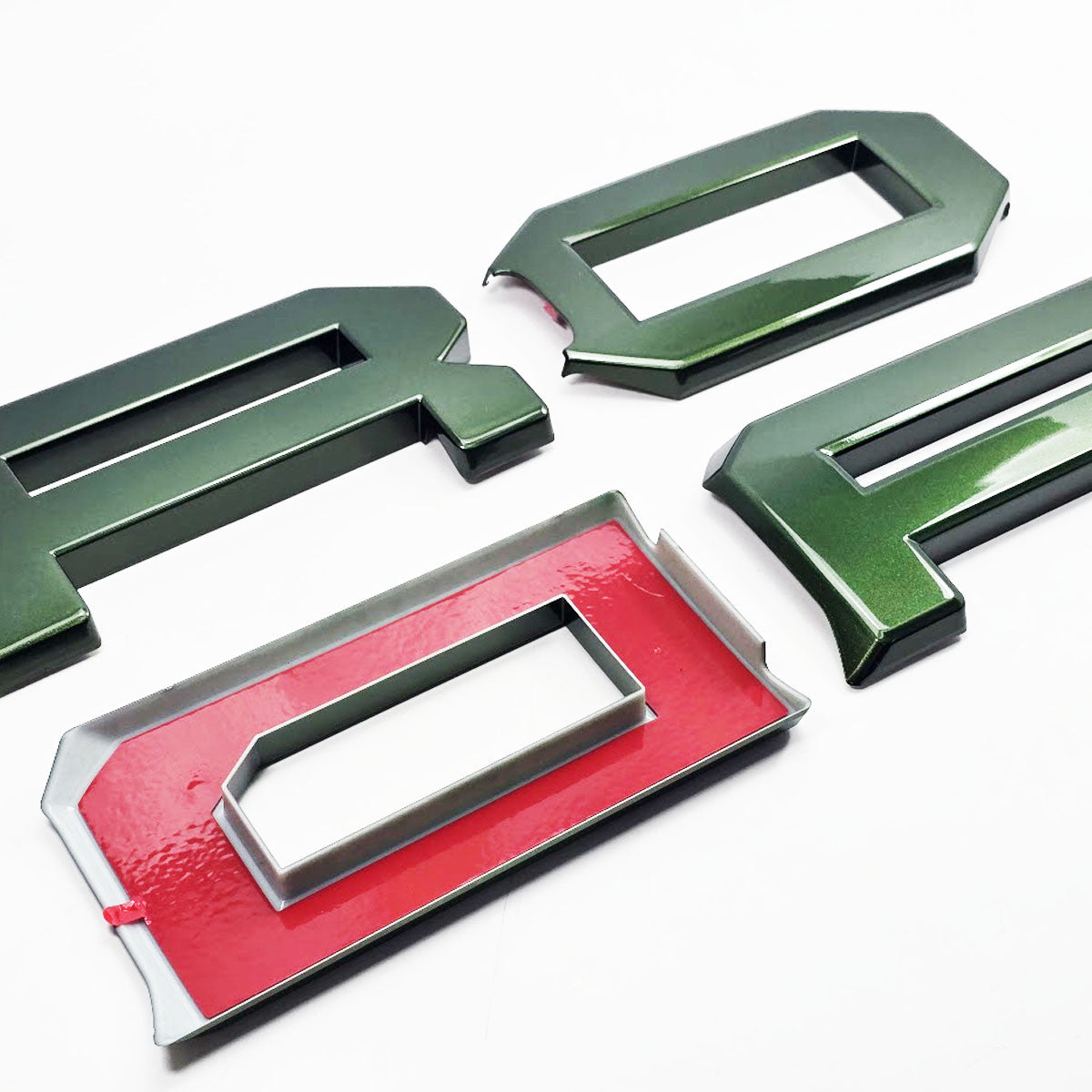 AMP-83684-04 Eruption Green Grille Lettters for Raptor Bronco 
( Strongest OEM Adhesive Backing!)