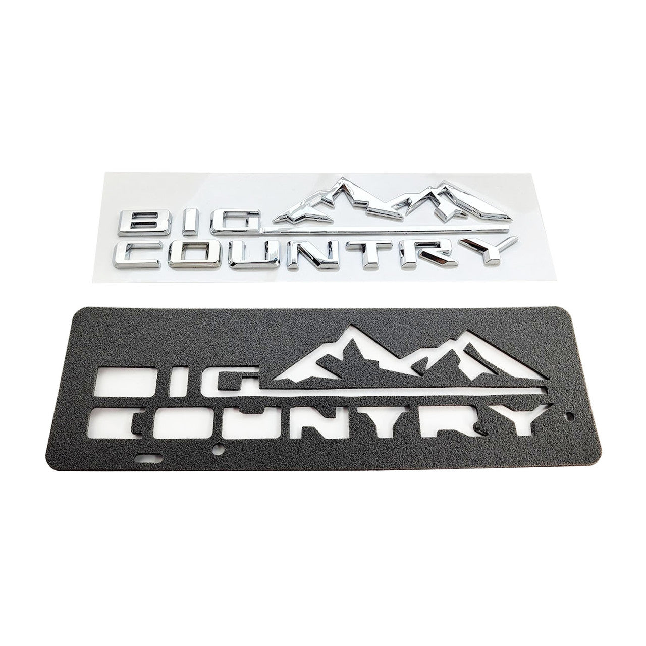 Chrome Big Country Emblem. Measures 10.75" Inches Long x 3" Inches Tall