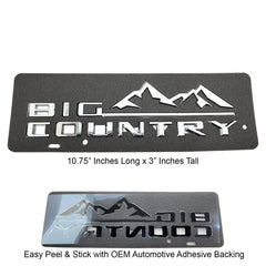 Big Country Truck Emblem. OEM Automotive Adhesive Backing.