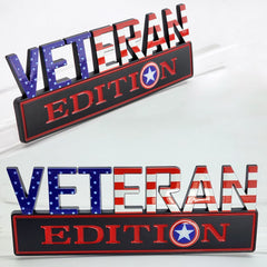 Veteran Edition Emblem American Flag colors with Shield AMP-85100-605